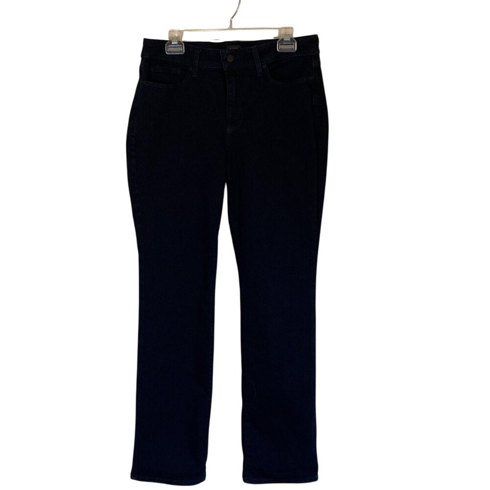NYDJ Women's Marilyn‎ Straight Dark Wash Jeans Size 12 Classic Strech Timeless